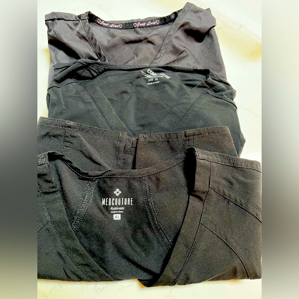 Med Couture Charcoal Scrub Tops